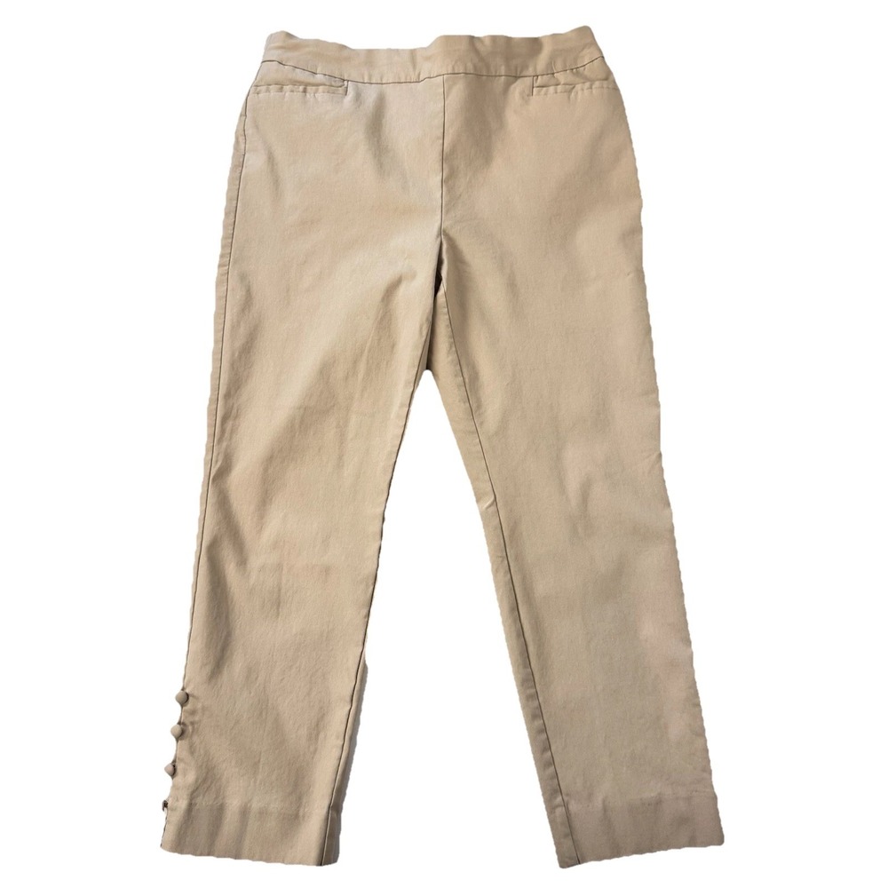 Chico's Tummy Control Pants Womens 3R (US XL 16) Beige Tan Pull On Stretch Khaki